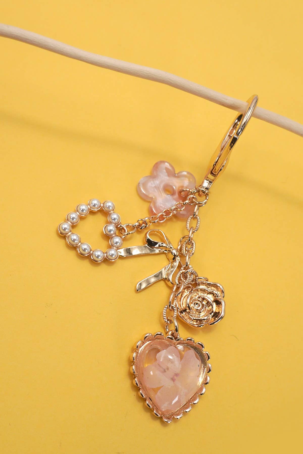 PRESSED FLOWER HEART CHARMS