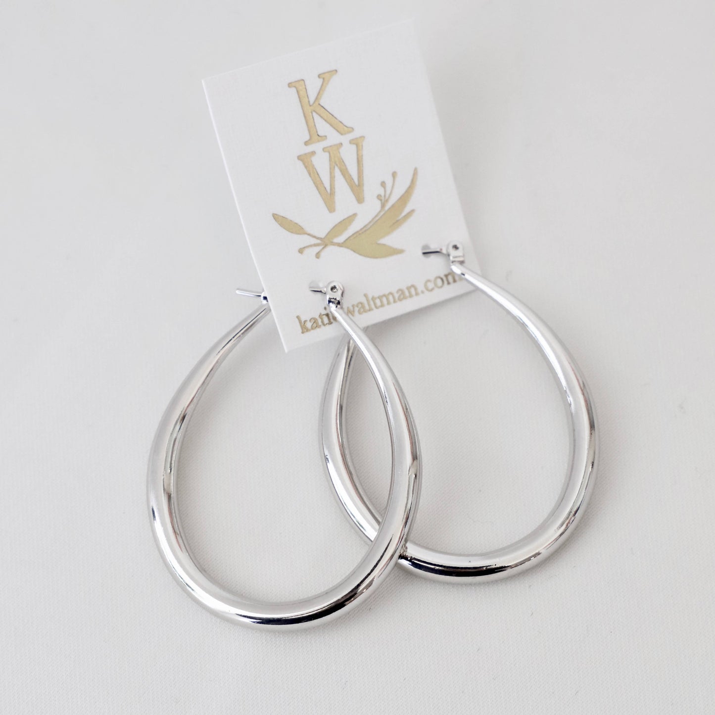 LARGE TEARDROP HOOP EARRINGS