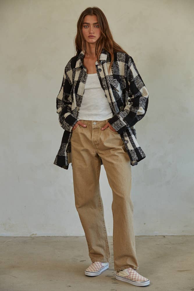 Wool Polyester Button Down Jacket