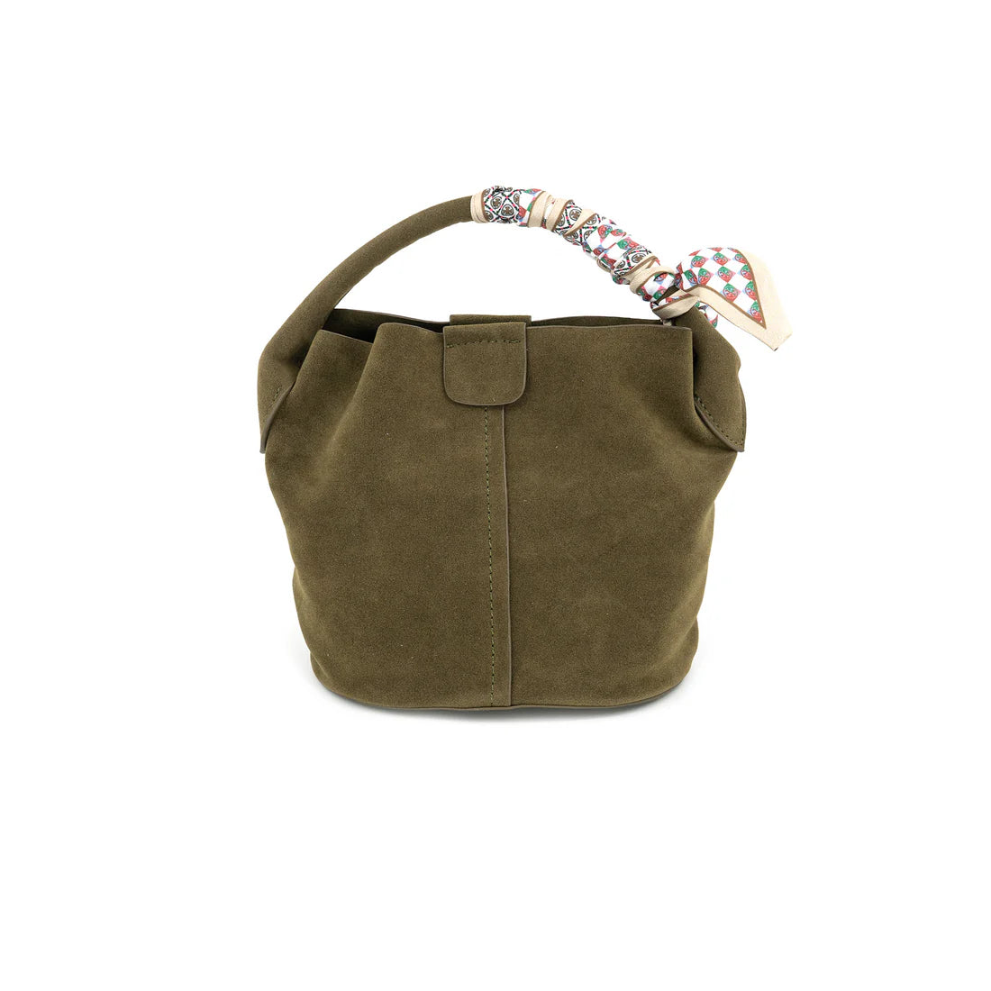 Suede Scarf Bucket Bag