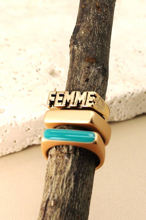 FEMME MATTE TRIO SET RINGS