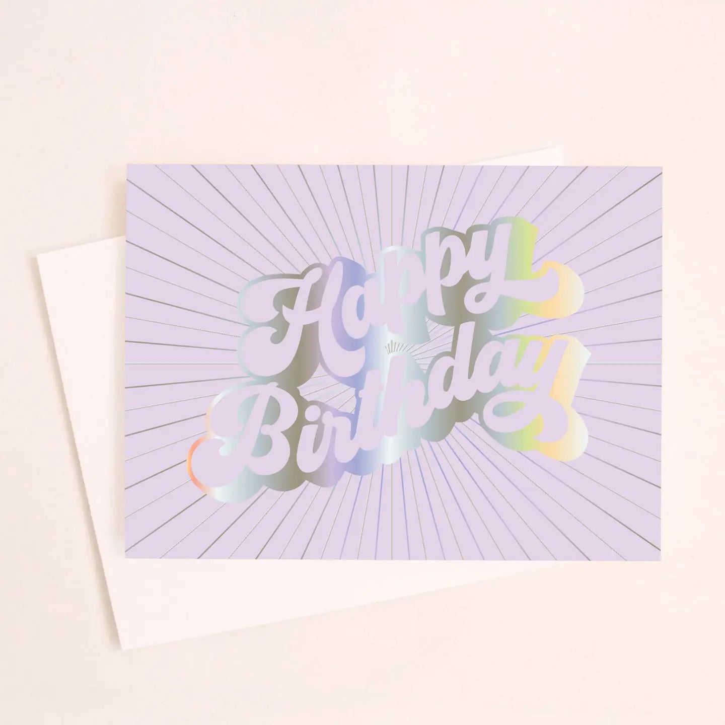 Happy Birthday Rays Holographic Foil Greeting Card