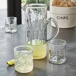 Set of 2 Hammered Glass - Cheers