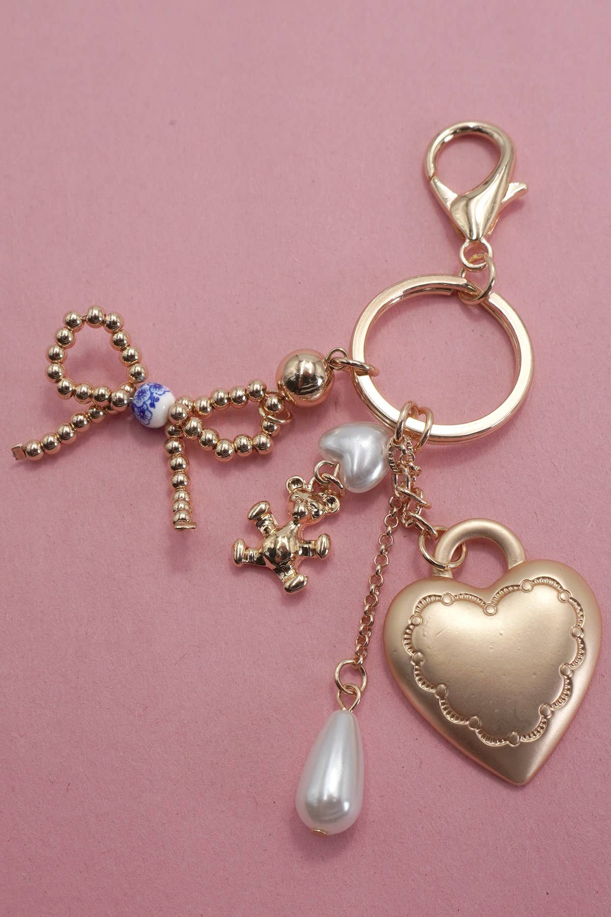 TEDDY BEAR PEARL BAG CHARM