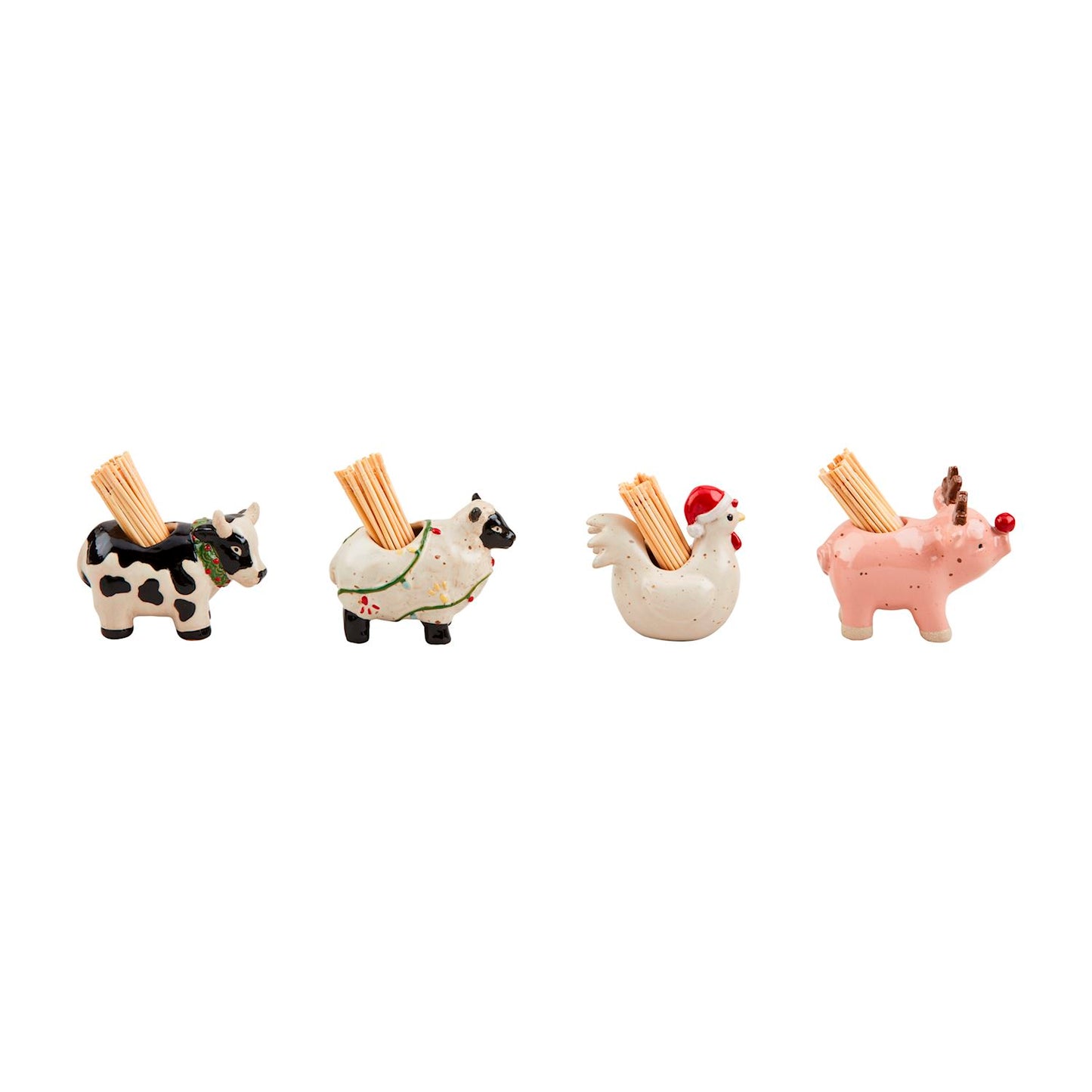 Christmas Farm Animal Tooth Picks