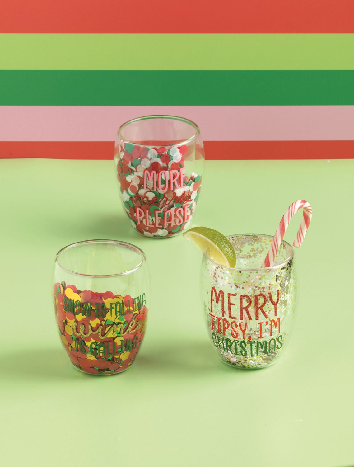 Holiday Confetti Wine Glass