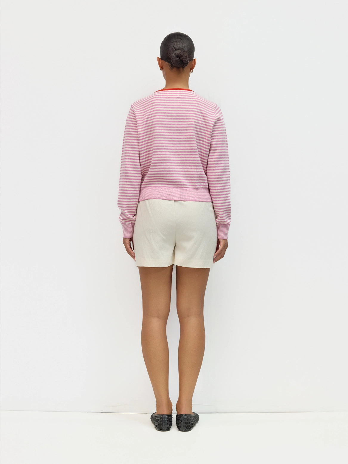 The Montana Cardigan - Ivory/Lilac