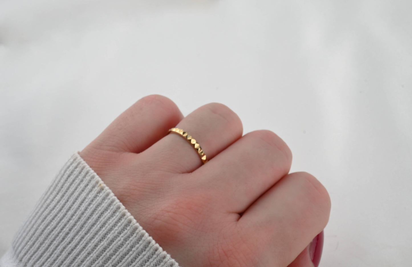 Charli Gold Pyramid Waterproof Ring