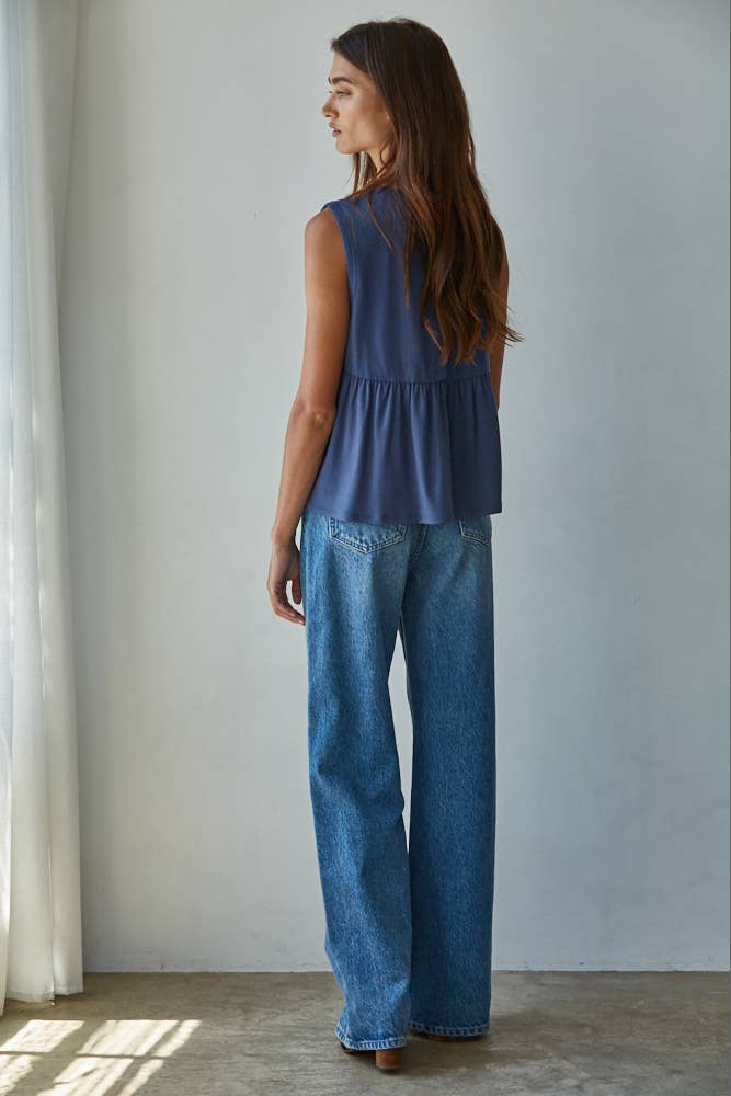 Knit Jersey Round Neck Tank