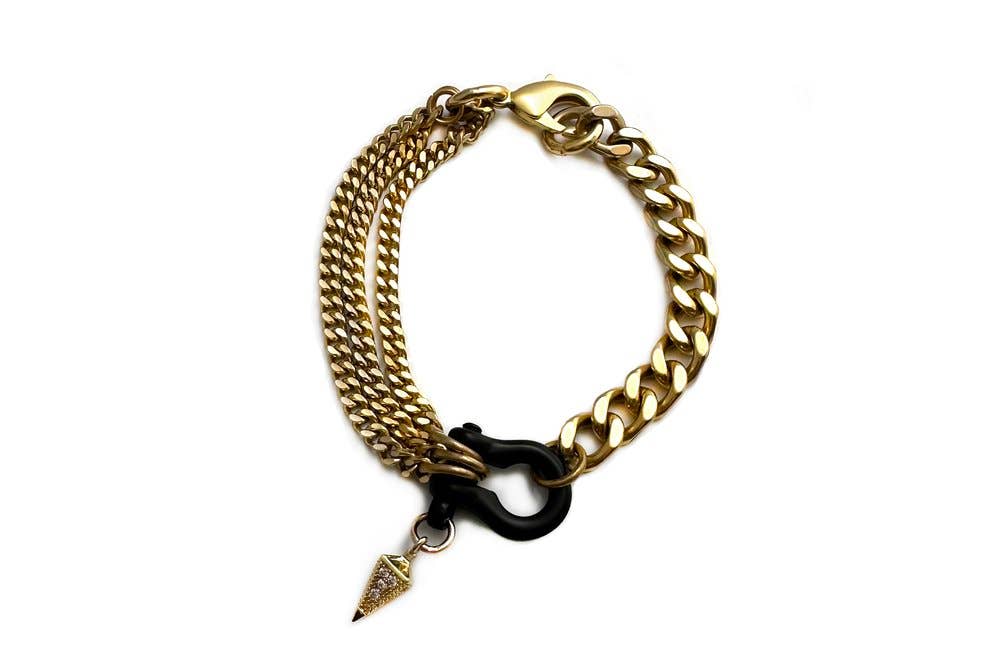 CHAIN: TRILOGY MATTE BLACK BRACELET