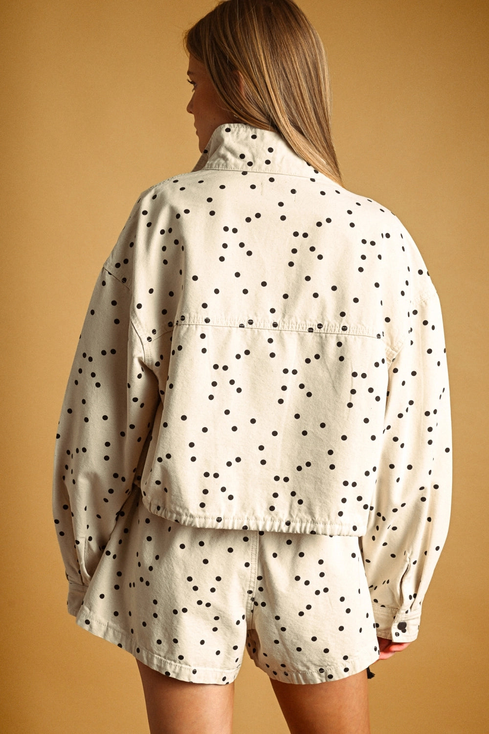 Polka Dot High Neck Jacket
