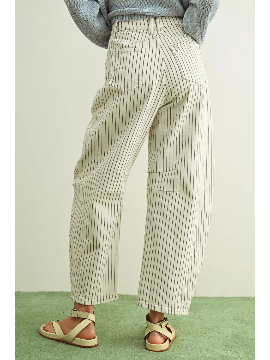 Pinstriped Barrel Pants