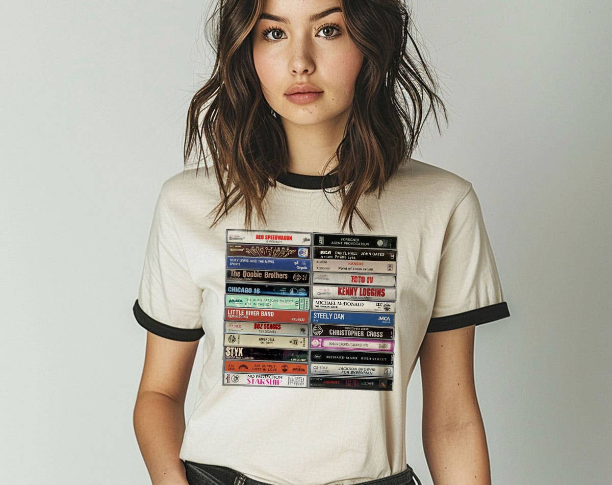Yacht Rock Cassette Tape Ringer Tee