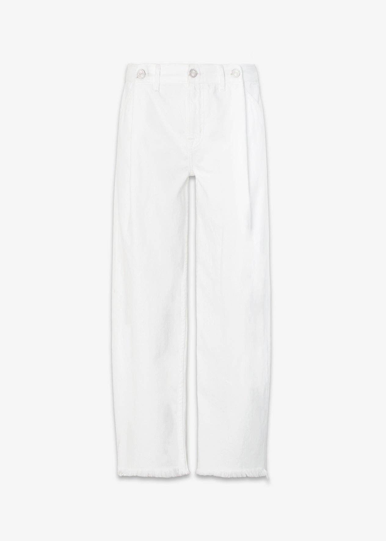 Adeline Cropped Barrel Jeans - Snow