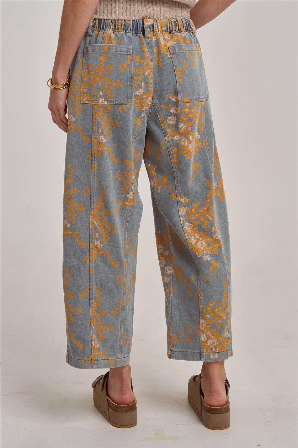FLORAL DENIM JEANS