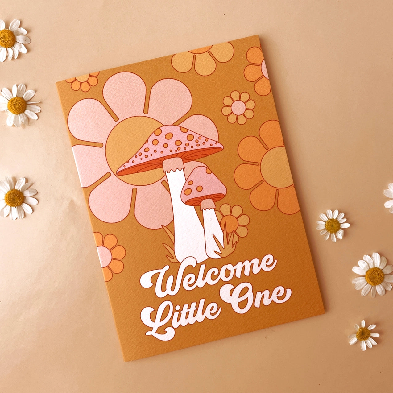 Welcome Little One Mushroom Newborn Greeting Card