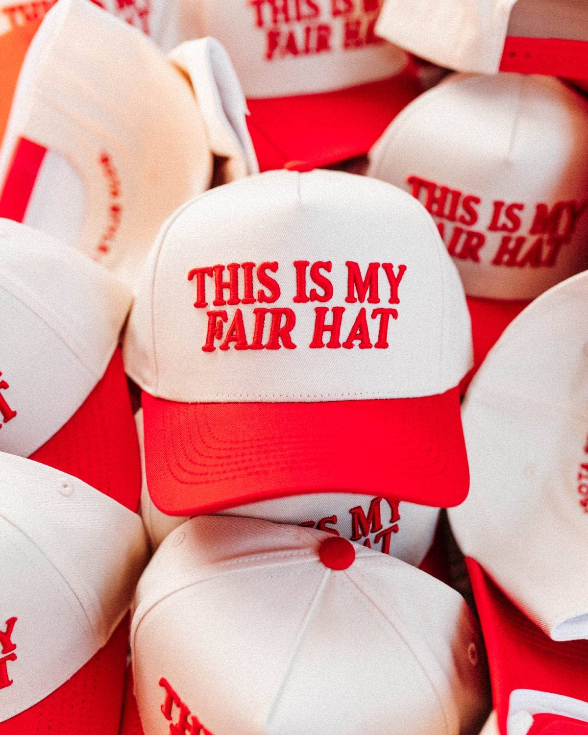 This is My Fair Hat - Red & Cream