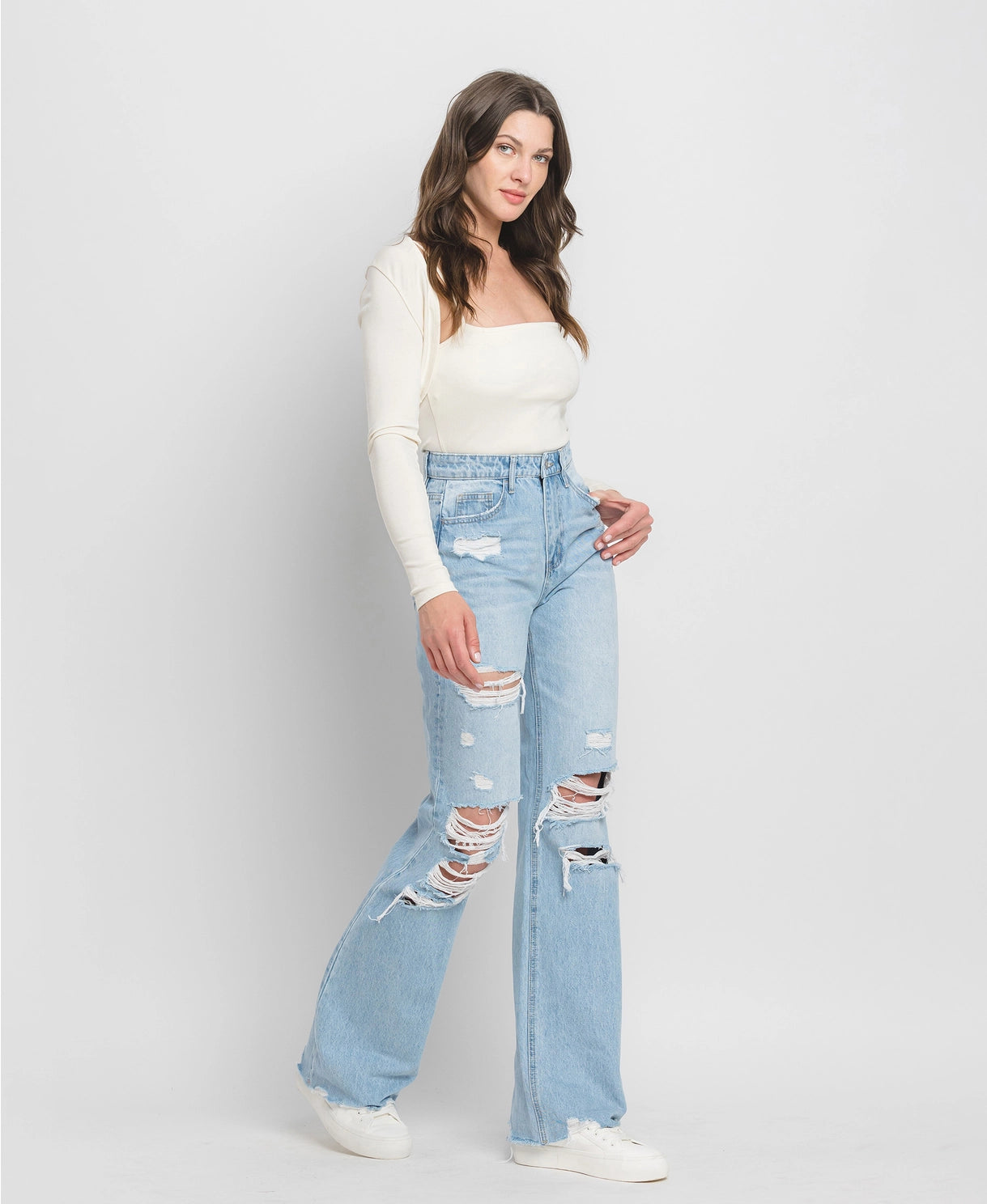 Christina 90's Style Super High Rise Flare Jeans