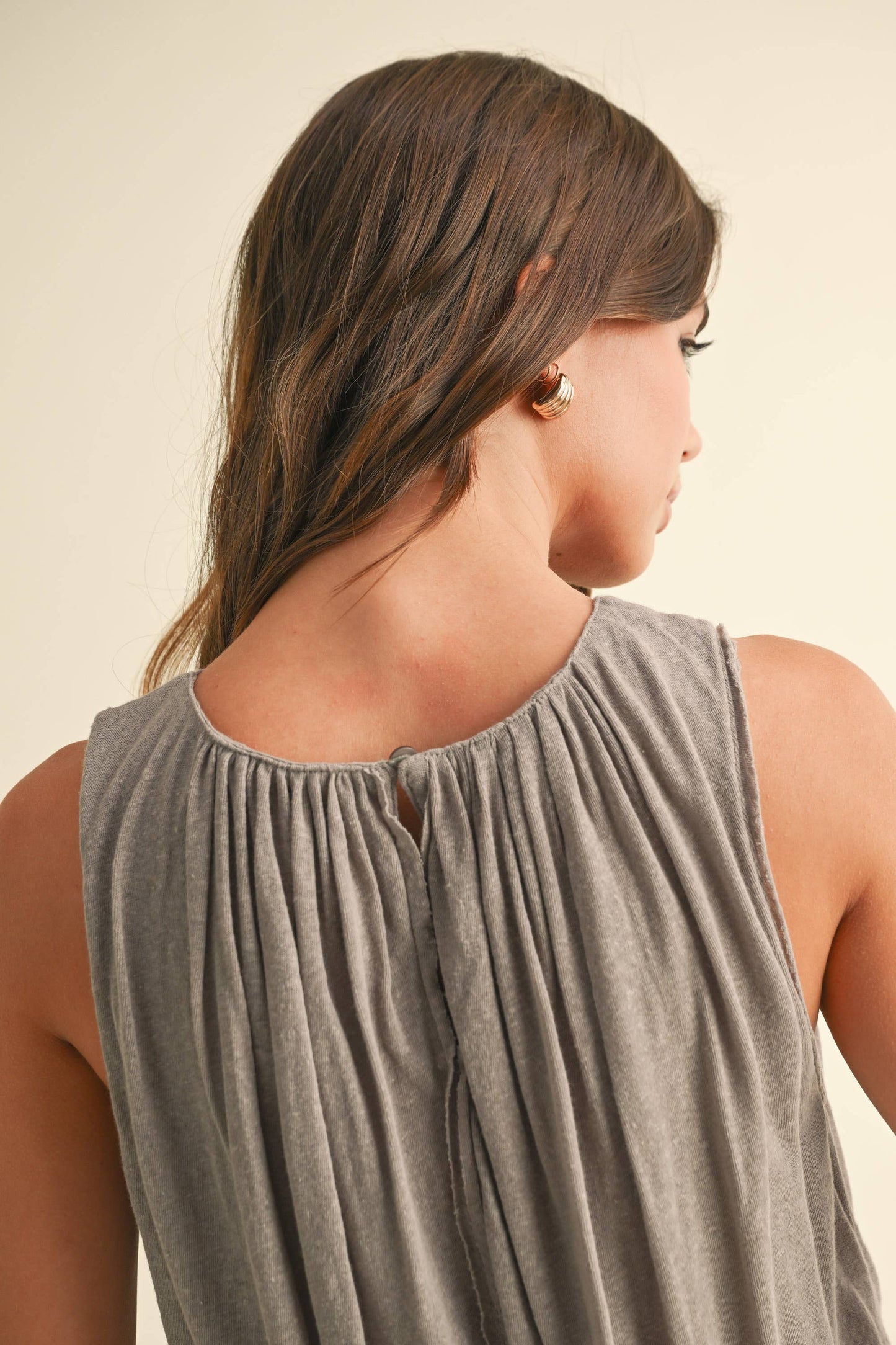 LINEN KNITTED BUBBLE TOP