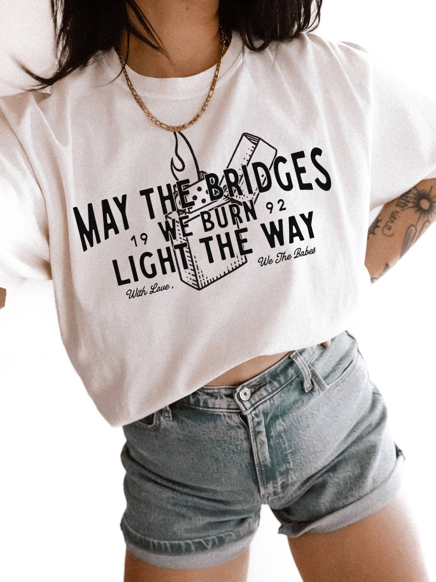The Bridges We Burn Feminist Graphic Tee - ivory