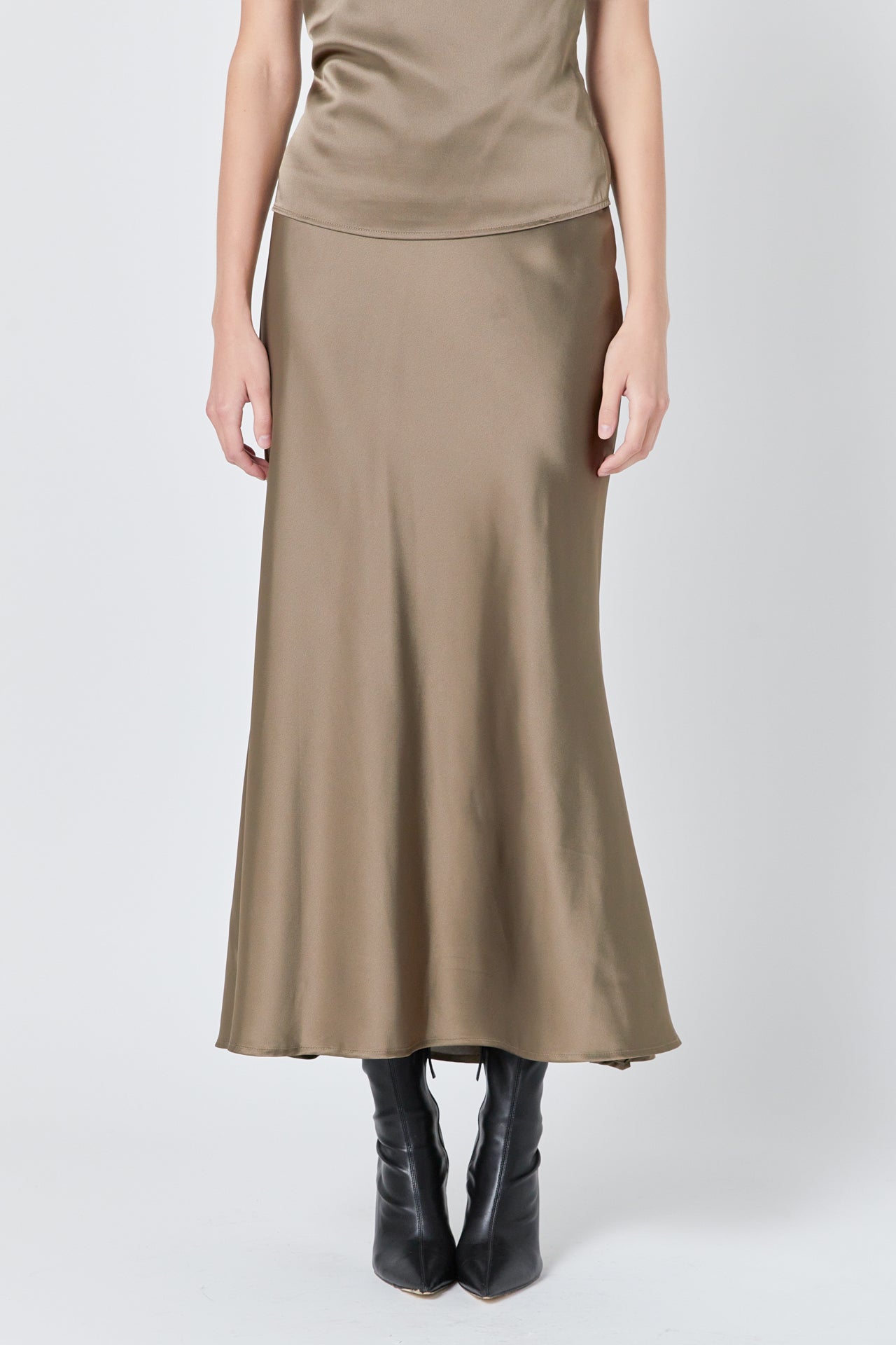 Satin Bias Maxi Skirt