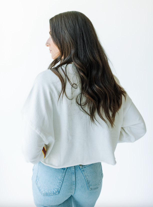 ISU Crop Sweatshirt in White