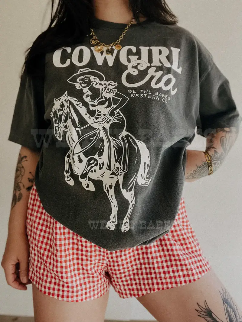 Cowgirl Era Tee - Smoke