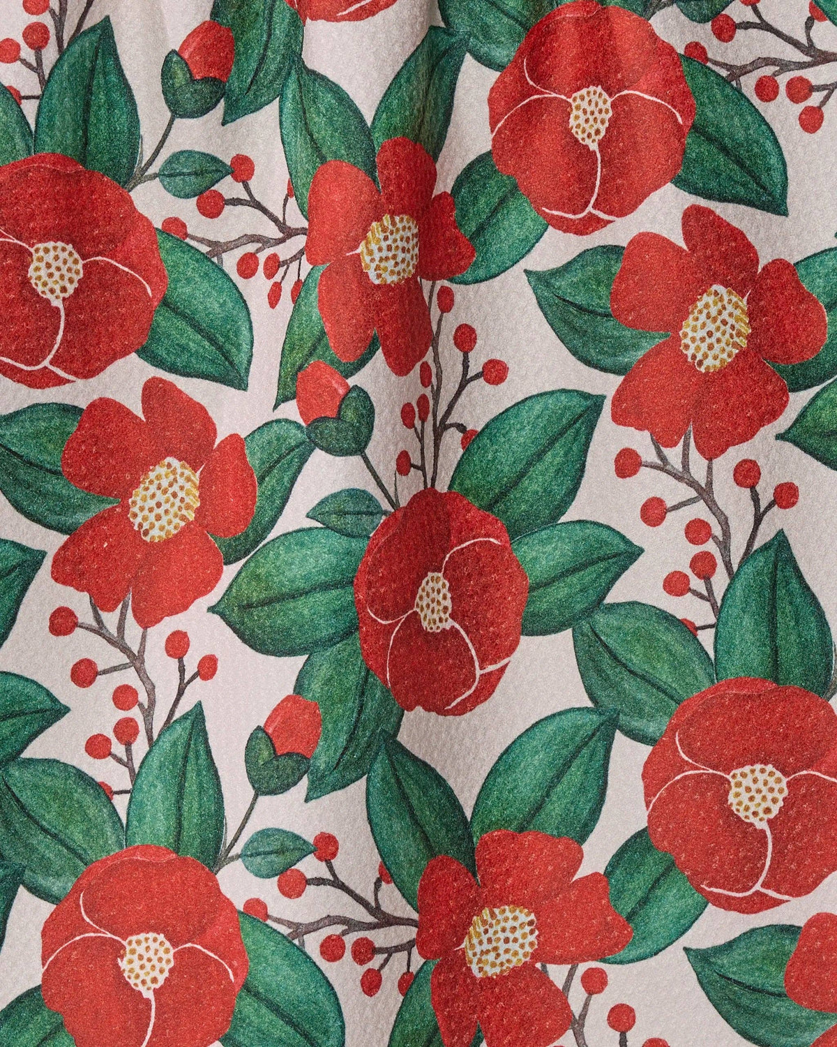 Winter Camellia Tea Towel