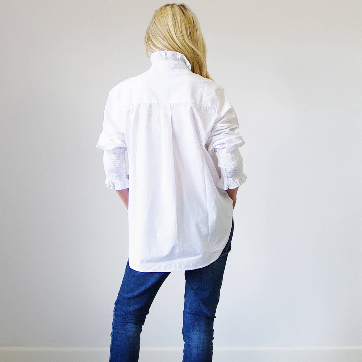 Poppy White Cotton Poplin Shirt