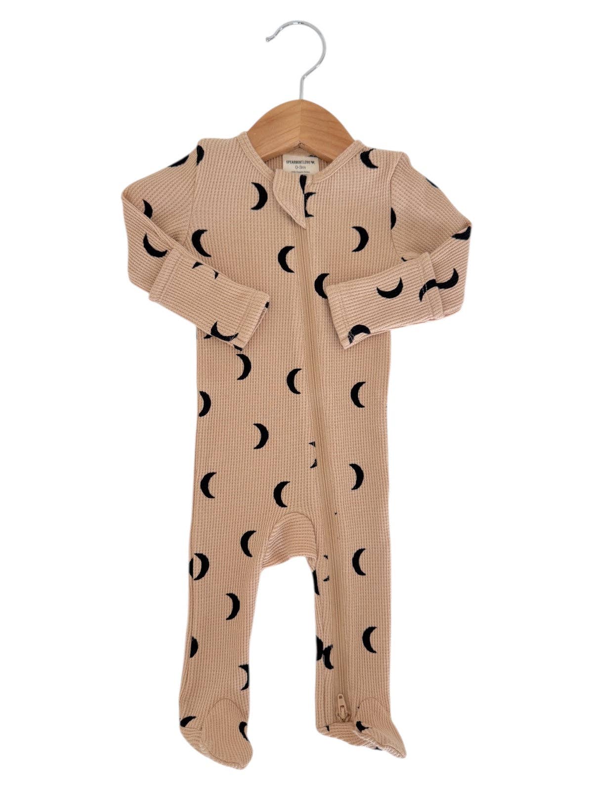 Tan/Black Moon Waffle Footie