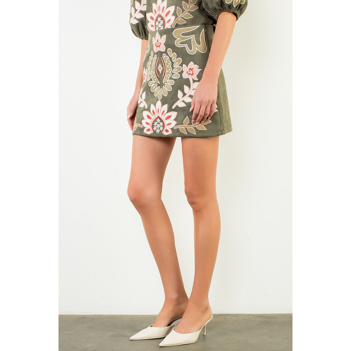 Sage Suede Skirt
