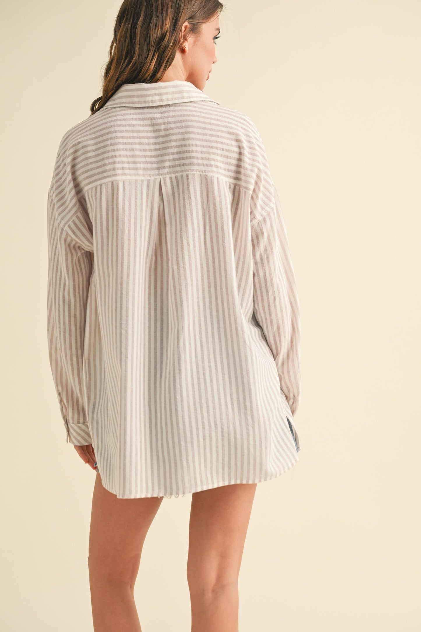 Striped Pattern Button Down Shirt