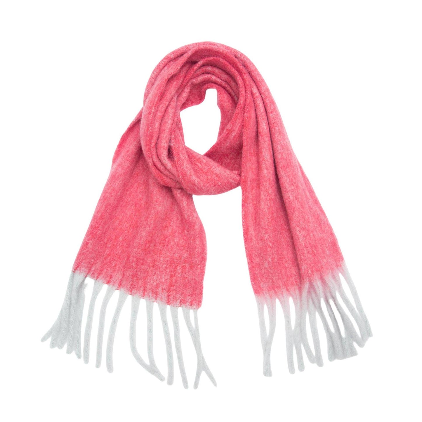Color-Blocked Tassel Scarf