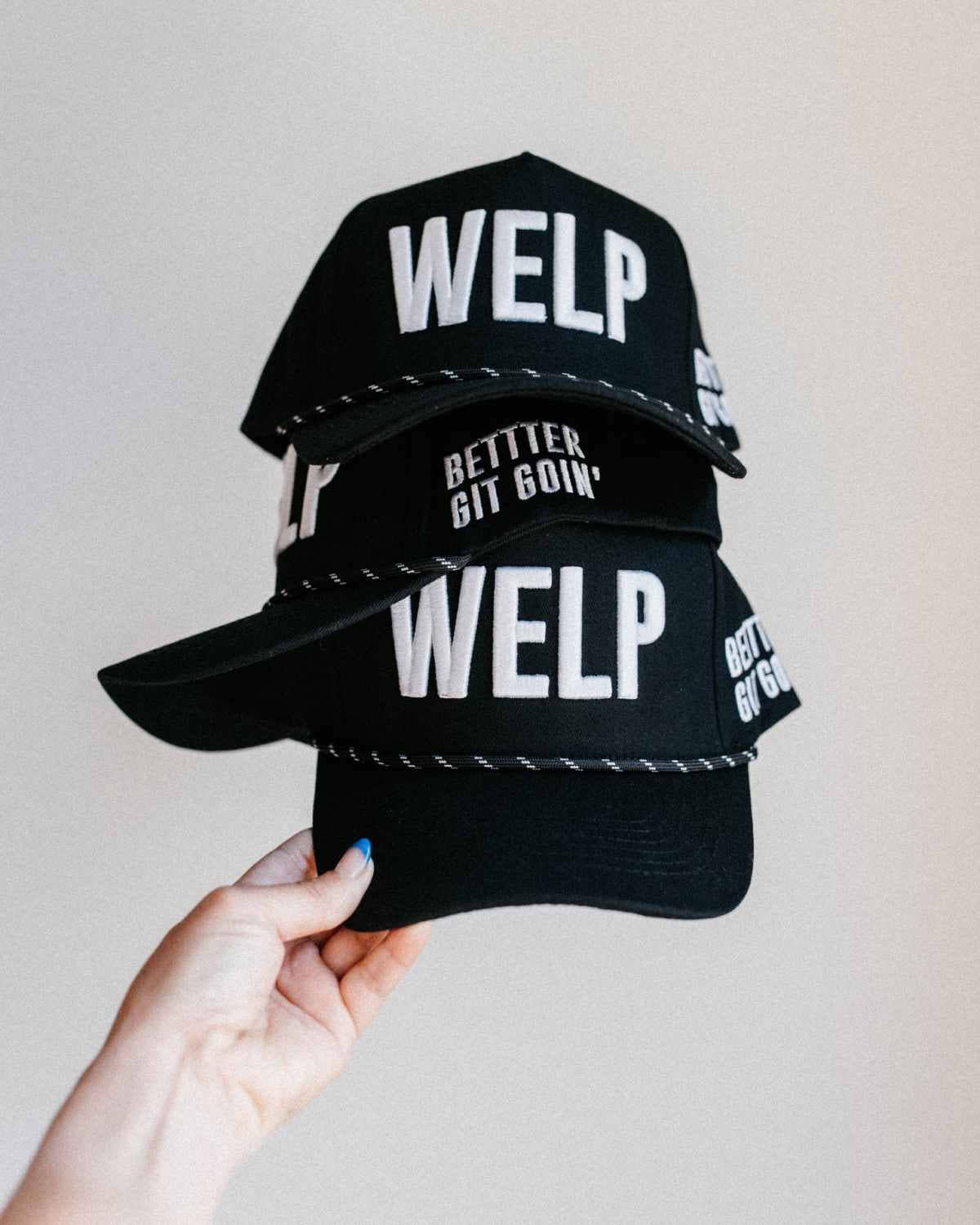 WELP - Midwest Unisex Trucker Hat Black & White
