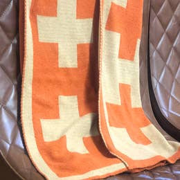 Swiss Cross Blanket Orange/Cream