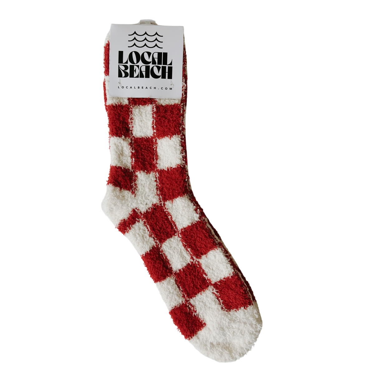 Red & Green Checker Local Beach Cozy Socks