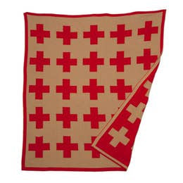 Swiss Cross Blanket Red/Cream