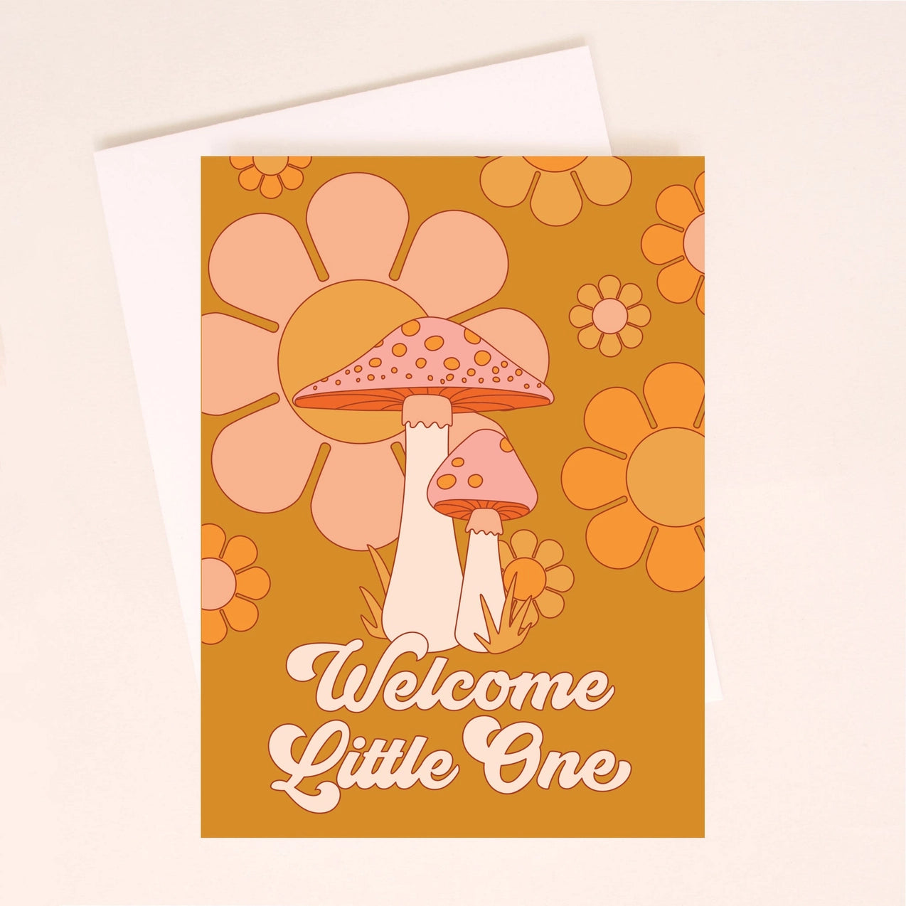 Welcome Little One Mushroom Newborn Greeting Card