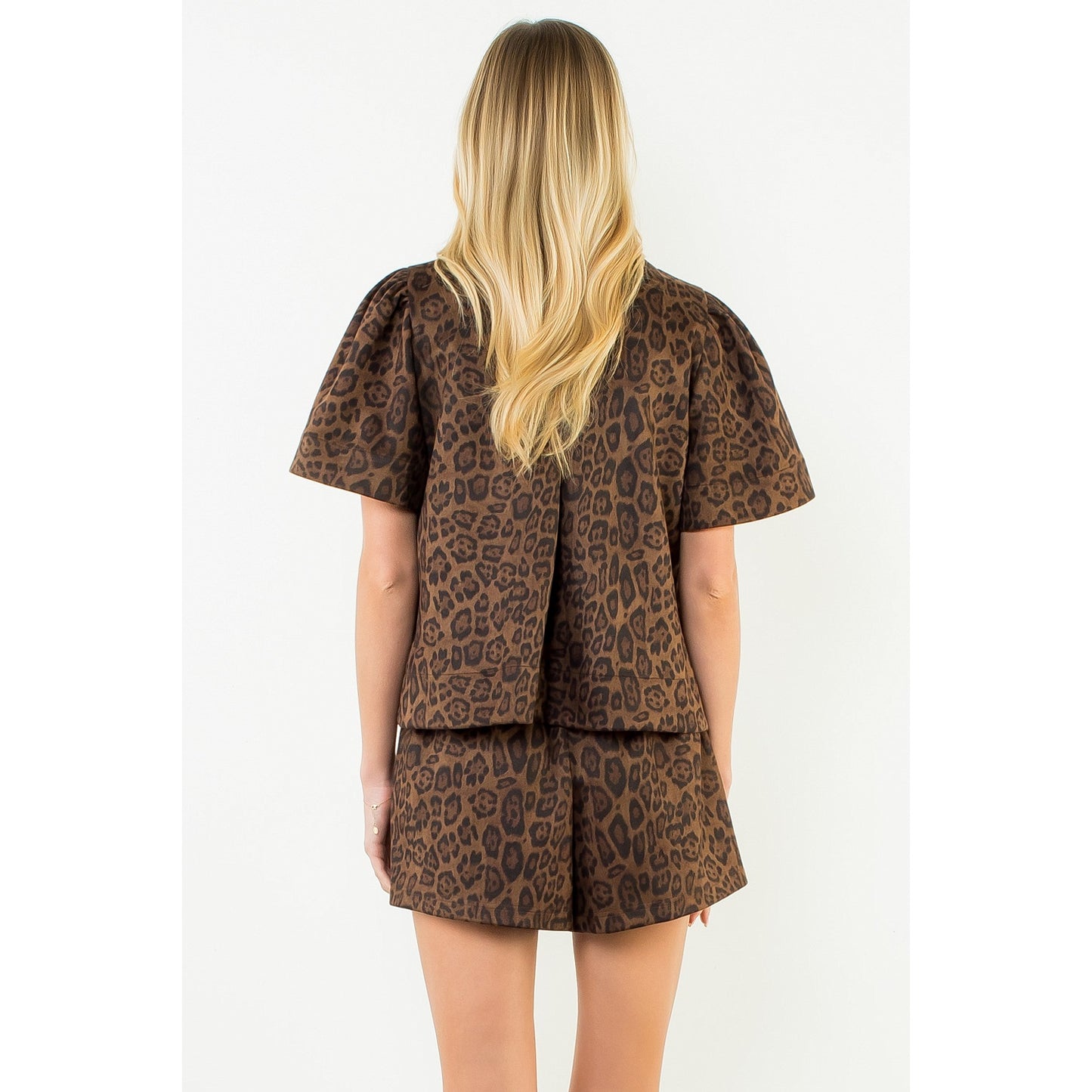 Suede Leopard Print Top