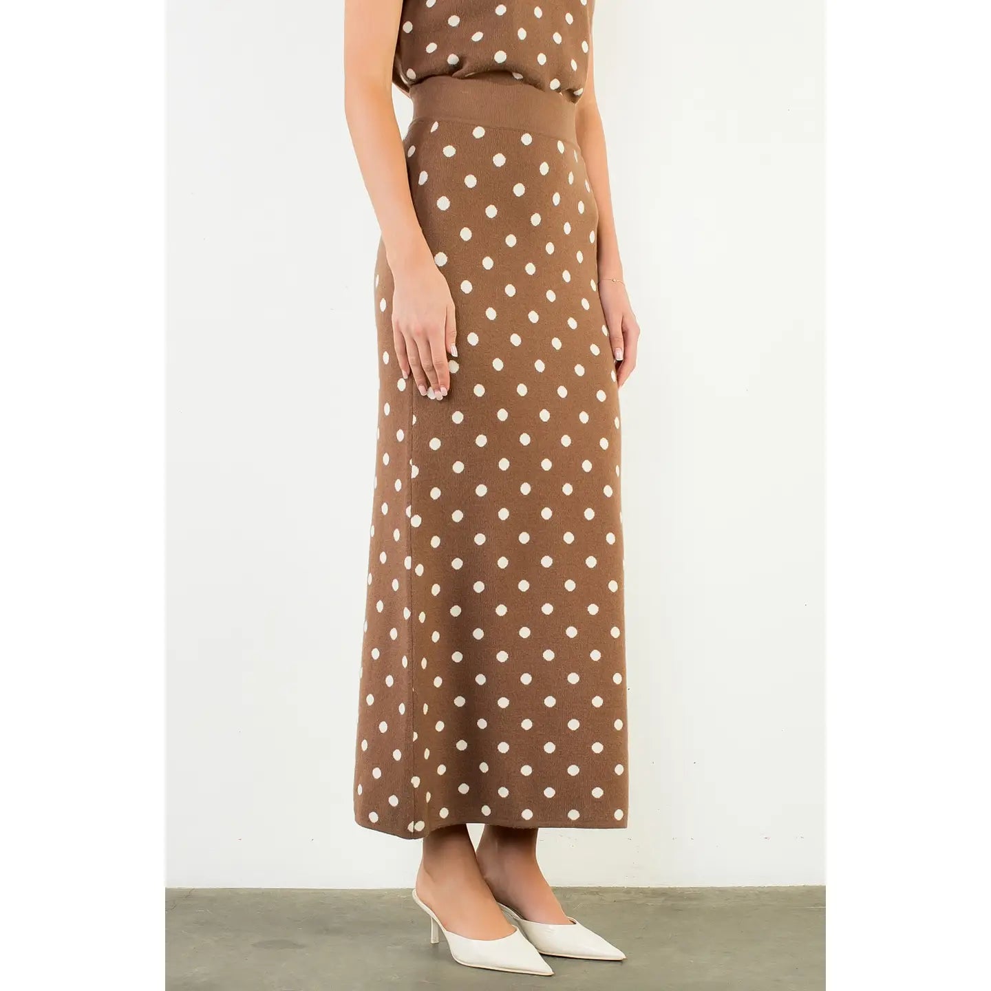 Polka Dot Knit Skirt