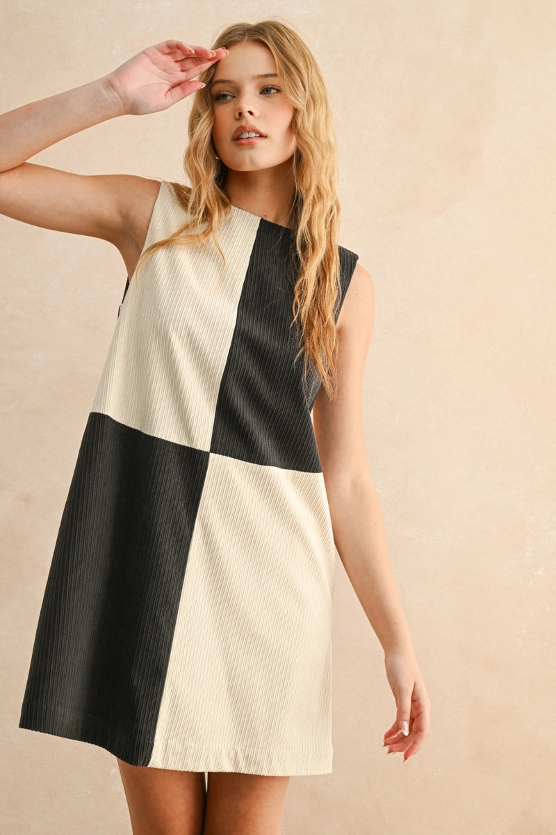 Charcoal/Ecru Dress