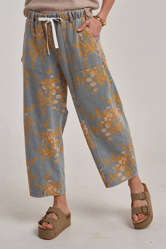 FLORAL DENIM JEANS