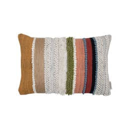 Hand Woven Multicolor Cotton Filled Pillow