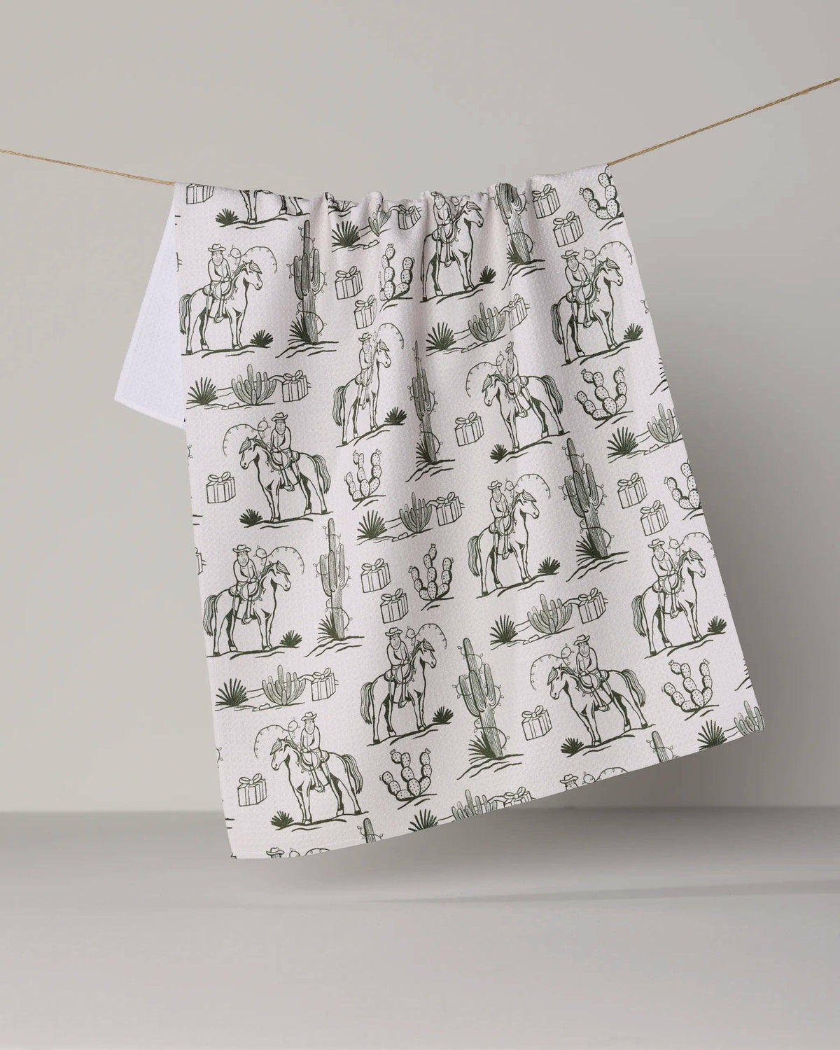 Cowboy Claus Tea Towel