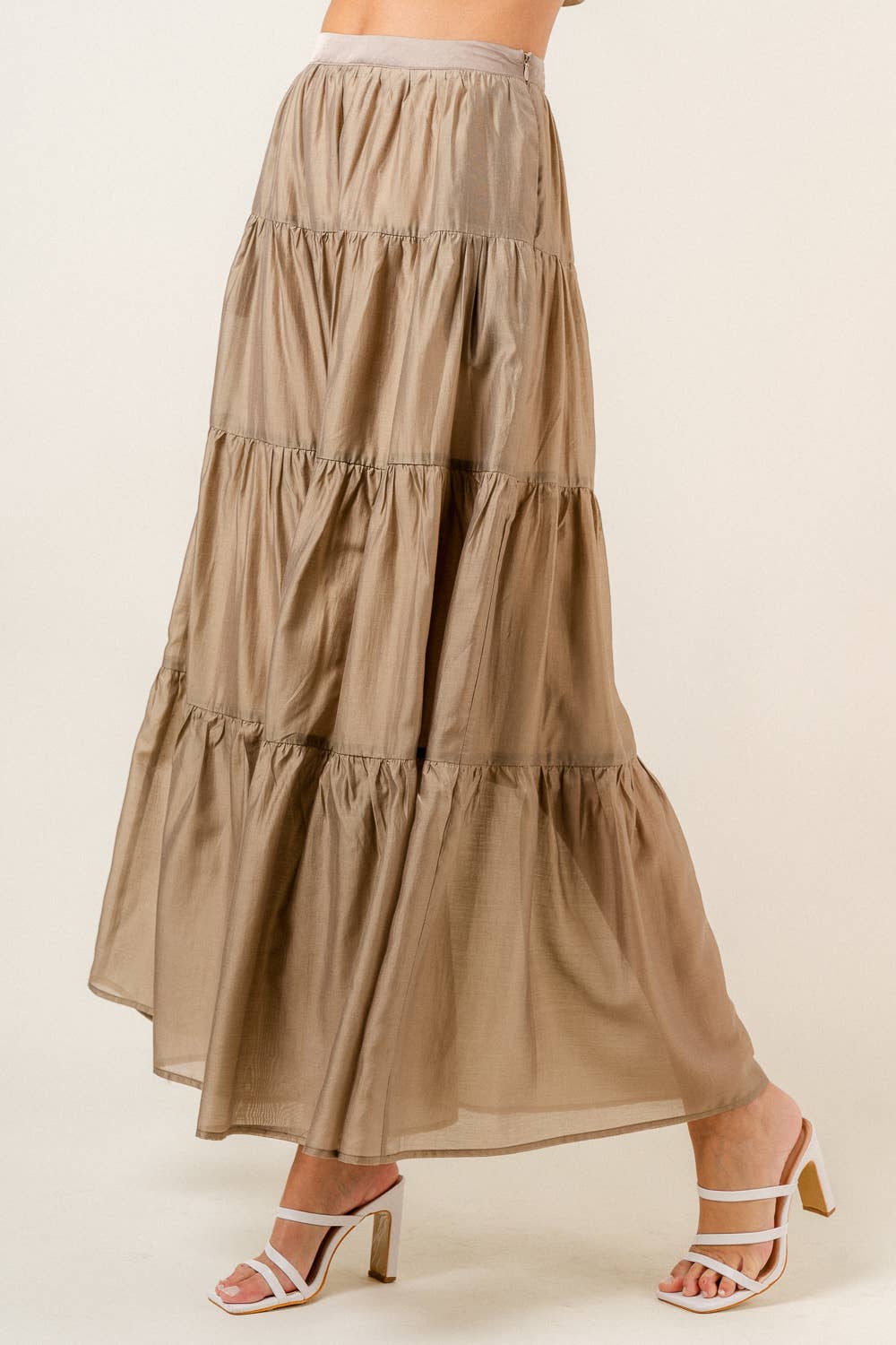 ELEGANT CHIC TIERED MAXI SKIRT