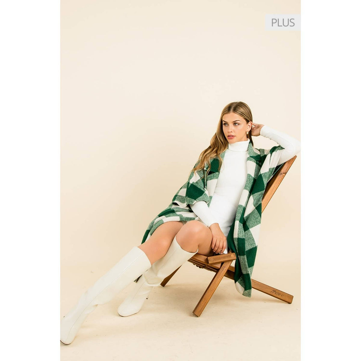 Green Checkered Long Coat