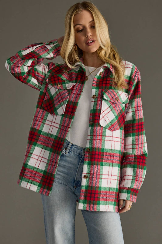 Red, Green & White Plaid Jacket