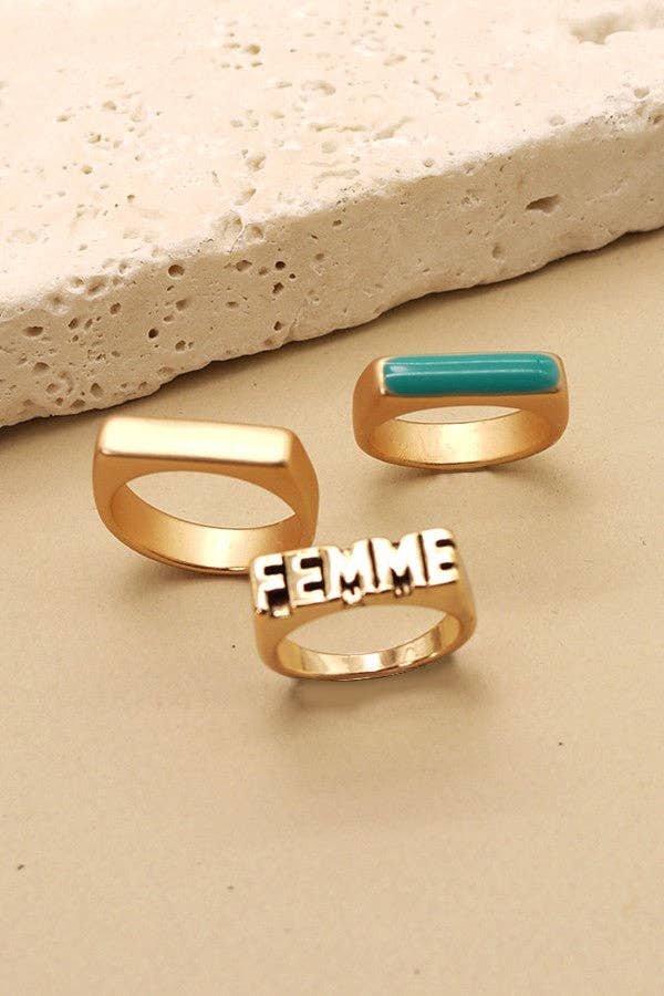 FEMME MATTE TRIO SET RINGS