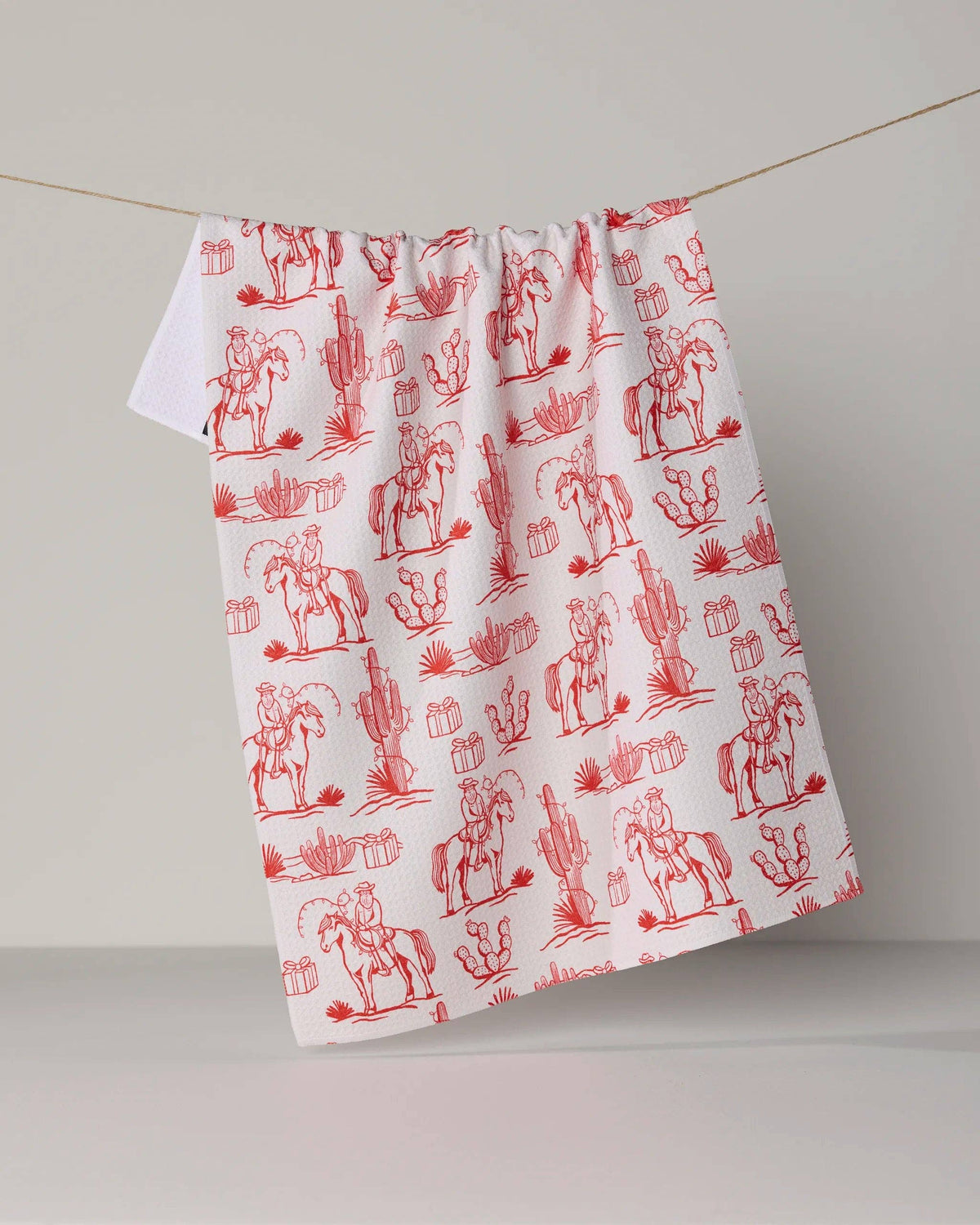 Cowboy Claus Tea Towel