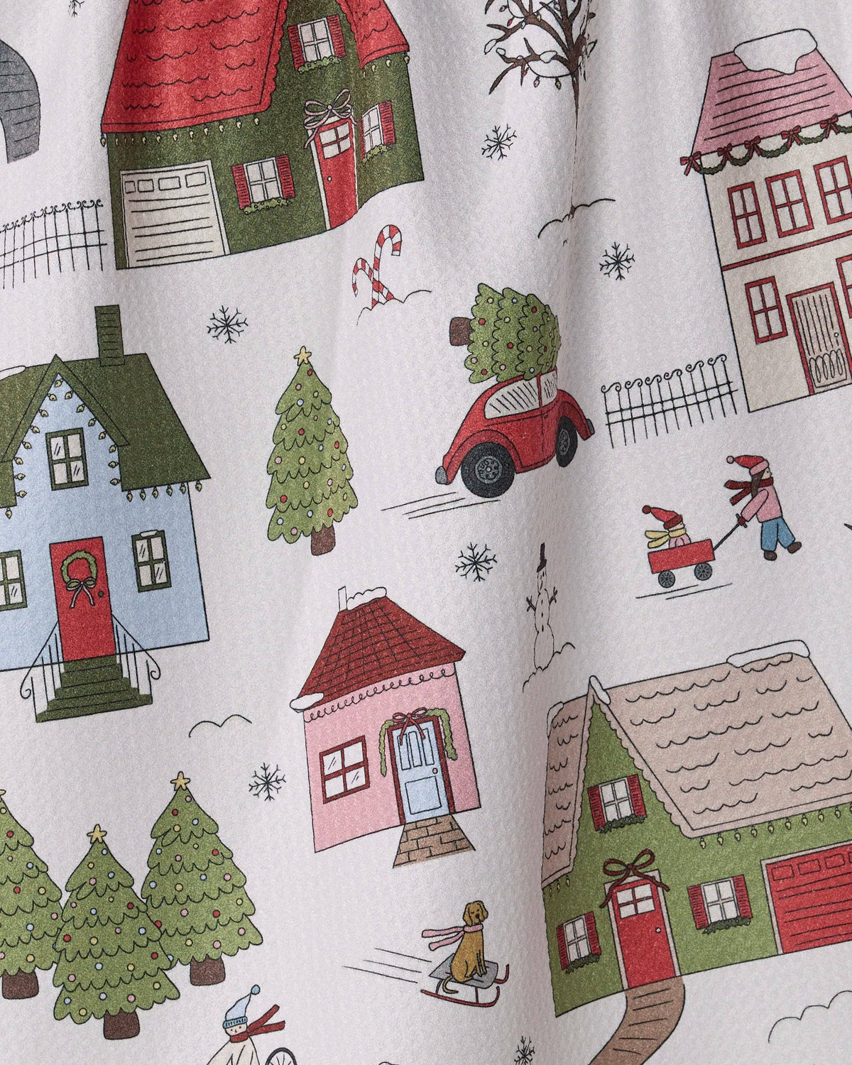 Winter Village Tea Towel